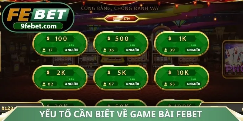 Yếu tố cần biết về Game bài FEBET